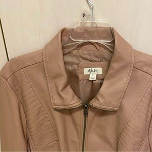 Womens blush color pleather jacket